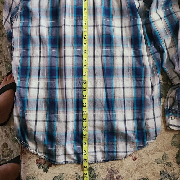 men's AE button up plad shirt 2xl - Picture 4 of 6